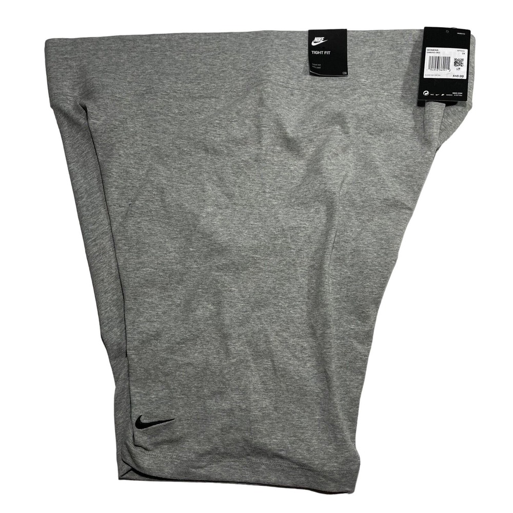 NIKE Women NSW Essential Mid Rise Bike Shorts Grey DB6053 063 - Plus Size 2X New